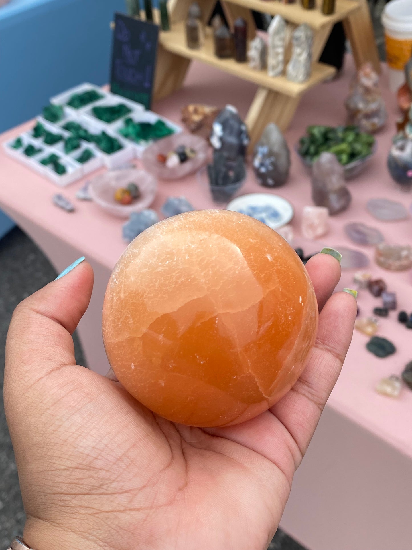 Peach Selenite Sphere